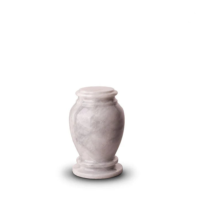 Classic Marble Keepsake Urn for Ashes in Grey