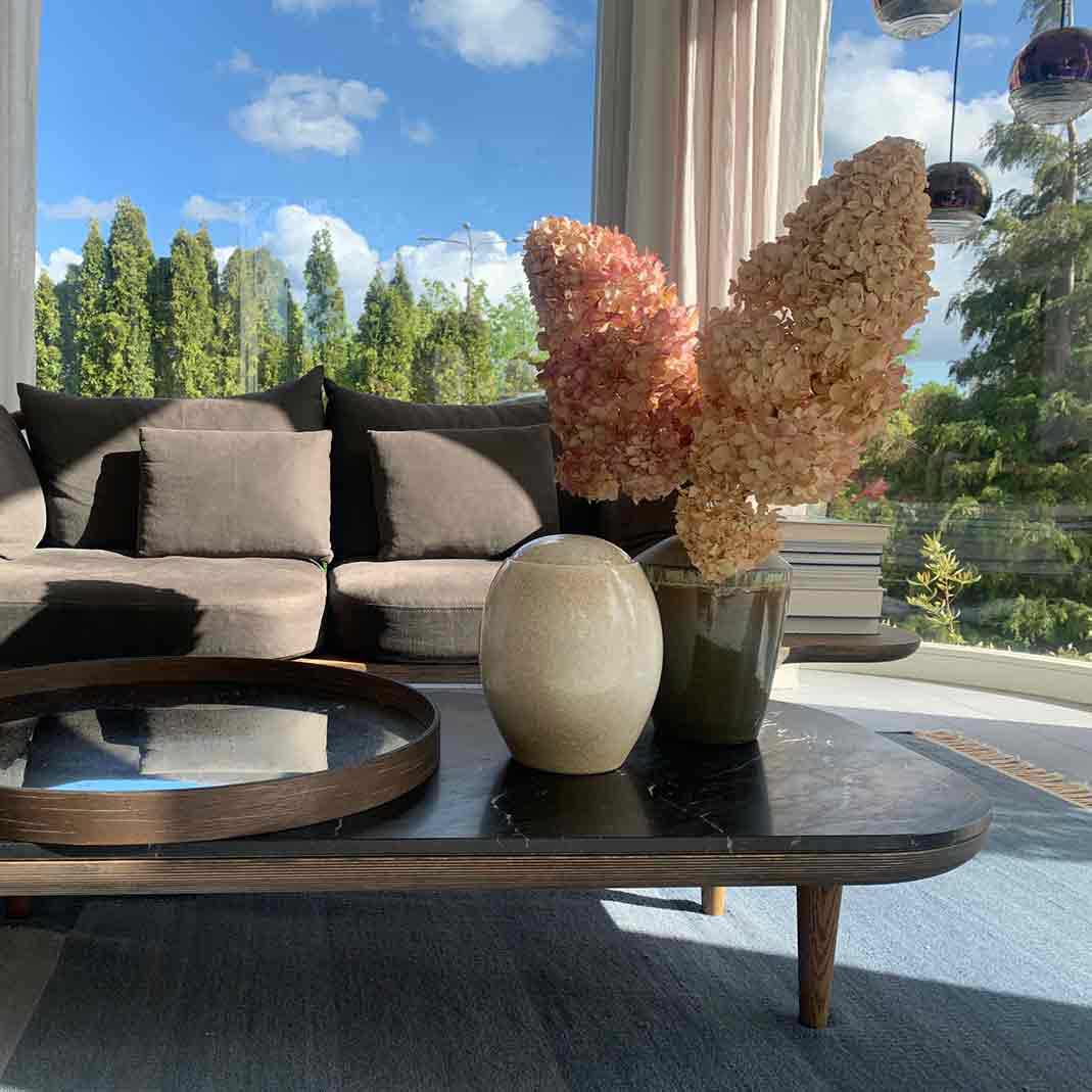 Sandy White Modern Adult Cremation Urn for Ashes