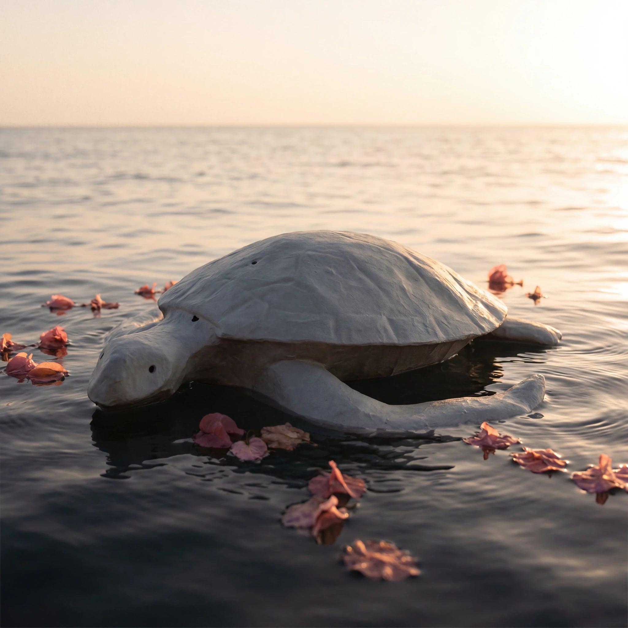 Sea Turtle Biodegradable Water Urn for Ashes in Moss - Adult