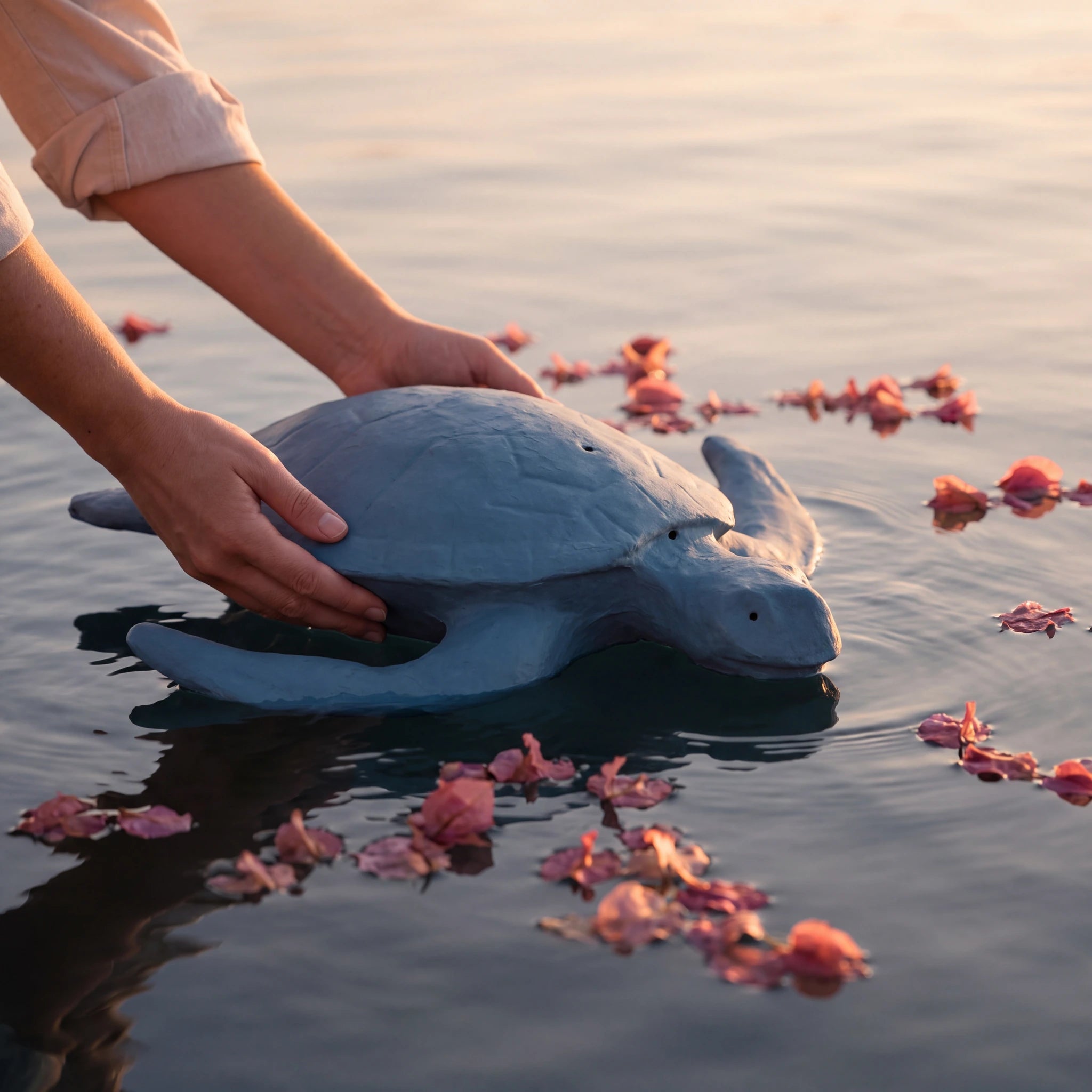Sea Turtle Biodegradable Water Urn for Ashes in Surf - Adult