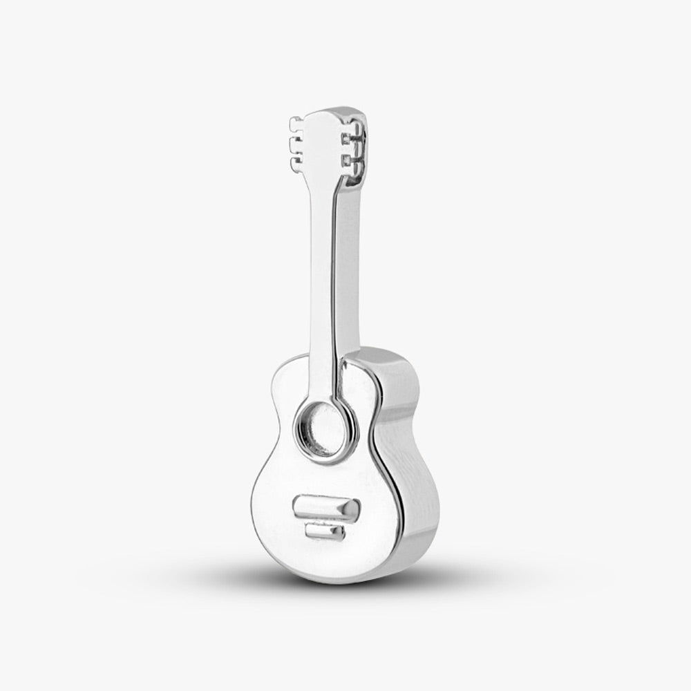 Self fill Acoustic Guitar Memorial Ashes Pendant in Silver