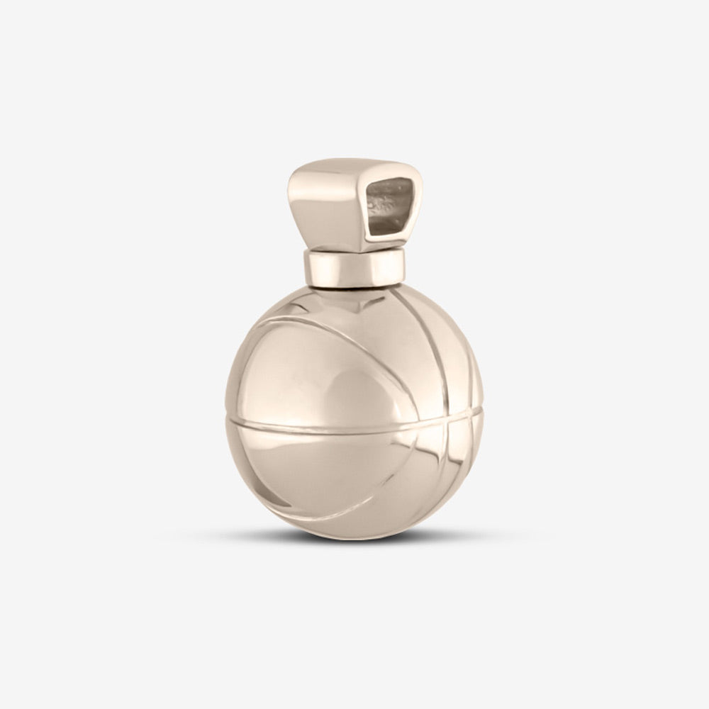 Self fill Basketball Memorial Ashes Pendant in White Gold