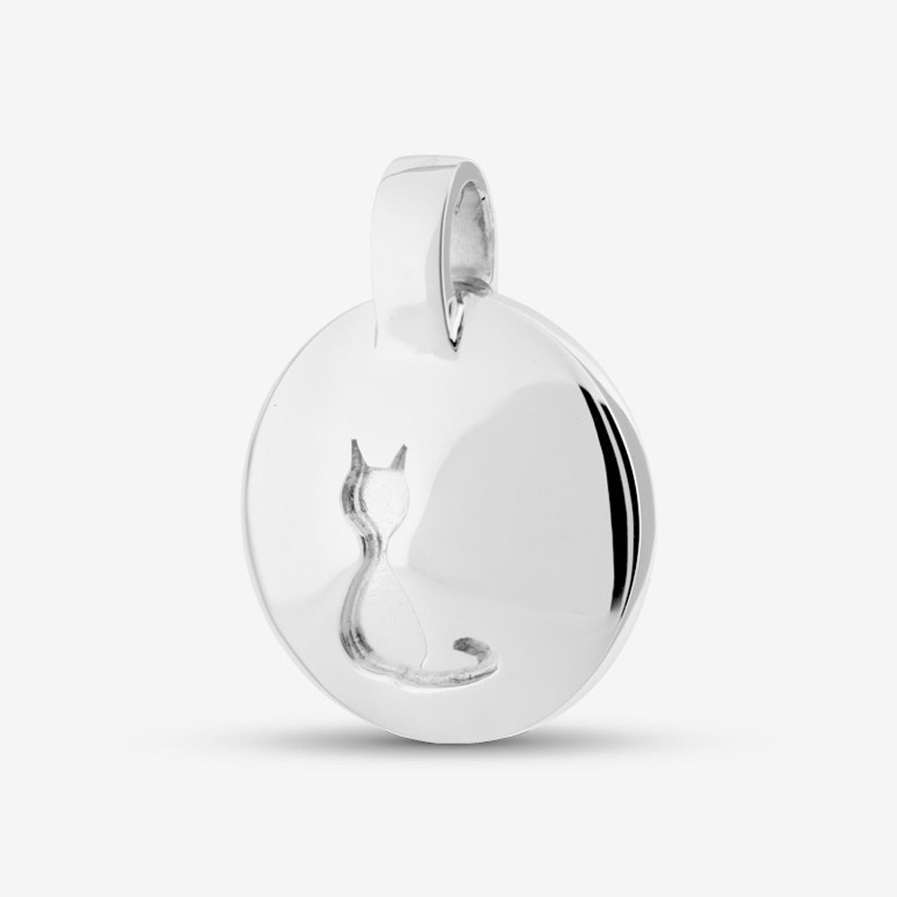 Self fill Cat Memorial Ashes Pendant in Silver