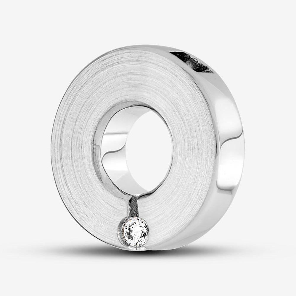 Self fill Crystal Circle of Life Memorial Ashes Pendant in Silver