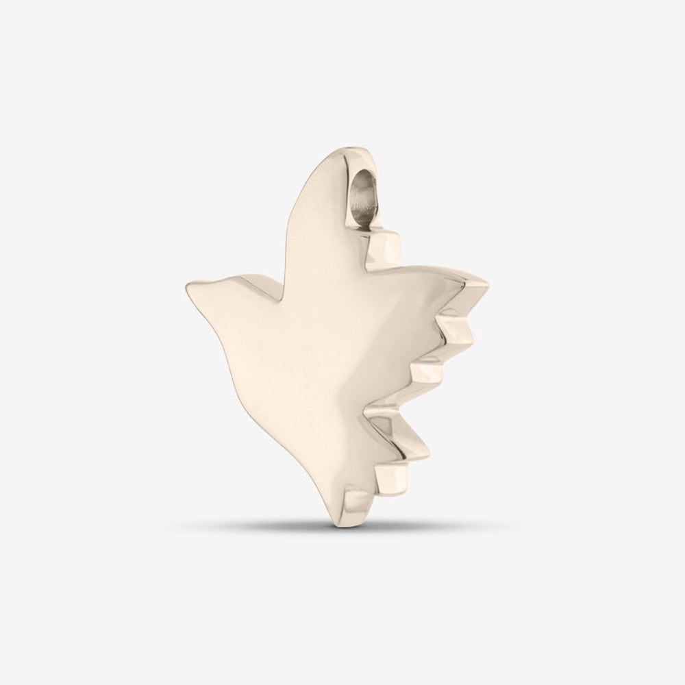 Self fill Dove Memorial Ashes Pendant in White Gold