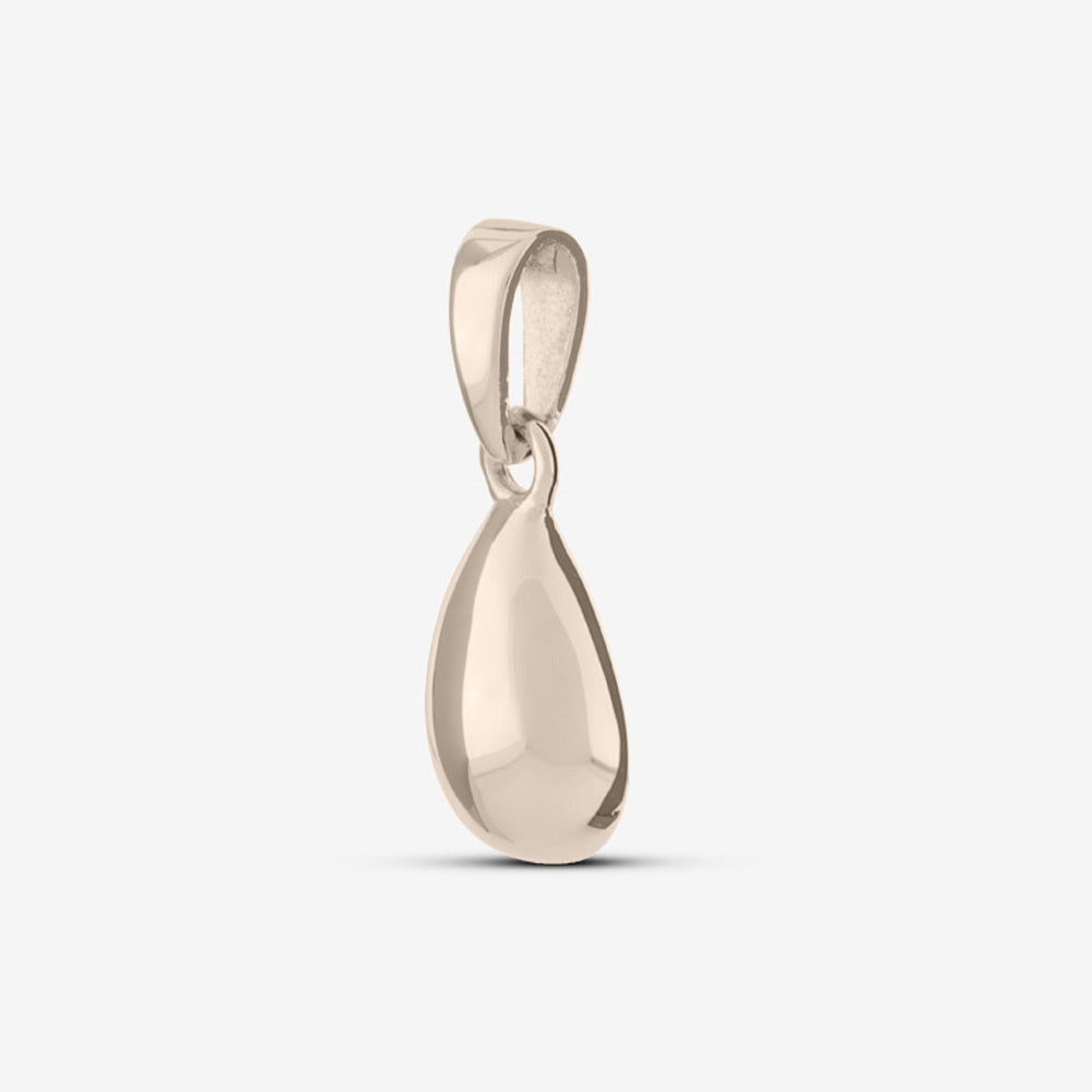 Self fill Droplet Memorial Ashes Pendant in White Gold