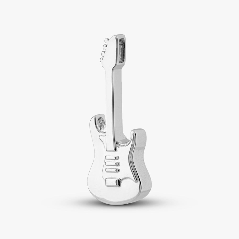 Self fill Electric Guitar Memorial Ashes Pendant in Silver
