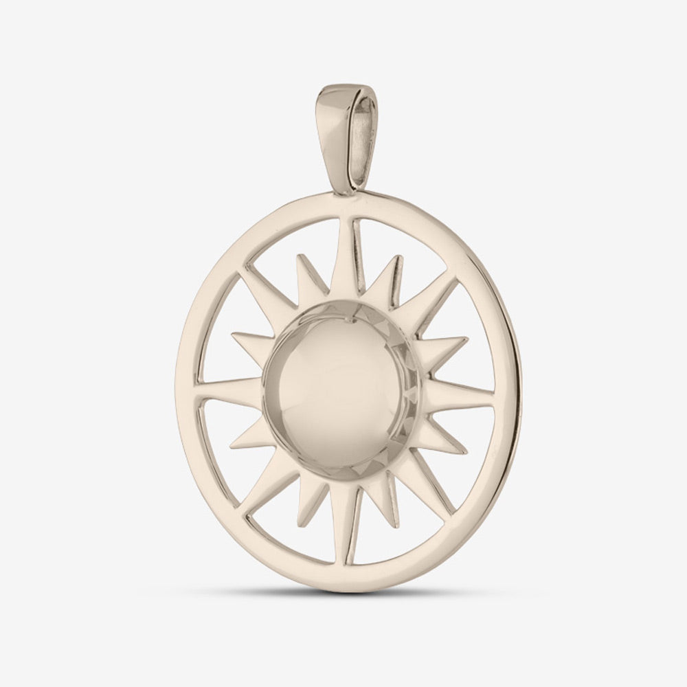 Self fill Eternal Sun Memorial Ashes Pendant in White Gold
