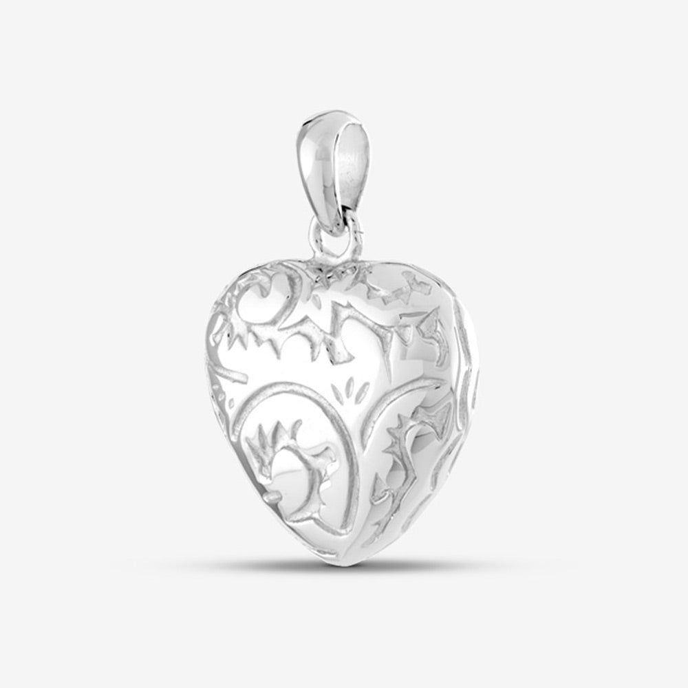 Self fill Flourish Heart Memorial Ashes Pendant in Silver