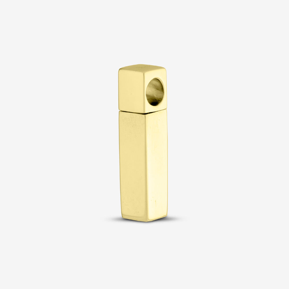 Self fill Glossy Tall Bar Memorial Ashes Pendant in Gold