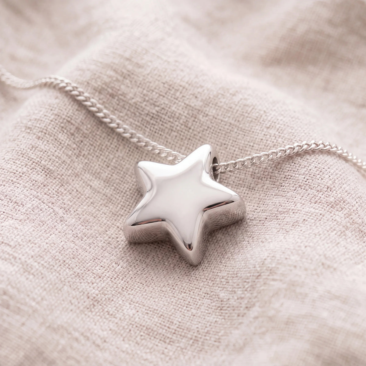Self-fill-Guiding-Star-Memorial-Ashes-Pendant-On-Linen
