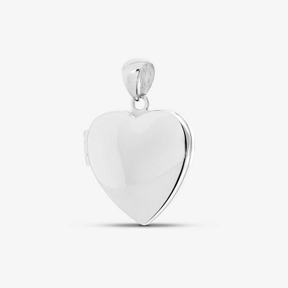 Self fill Heart Locket Memorial Ashes Pendant Closed in Silver