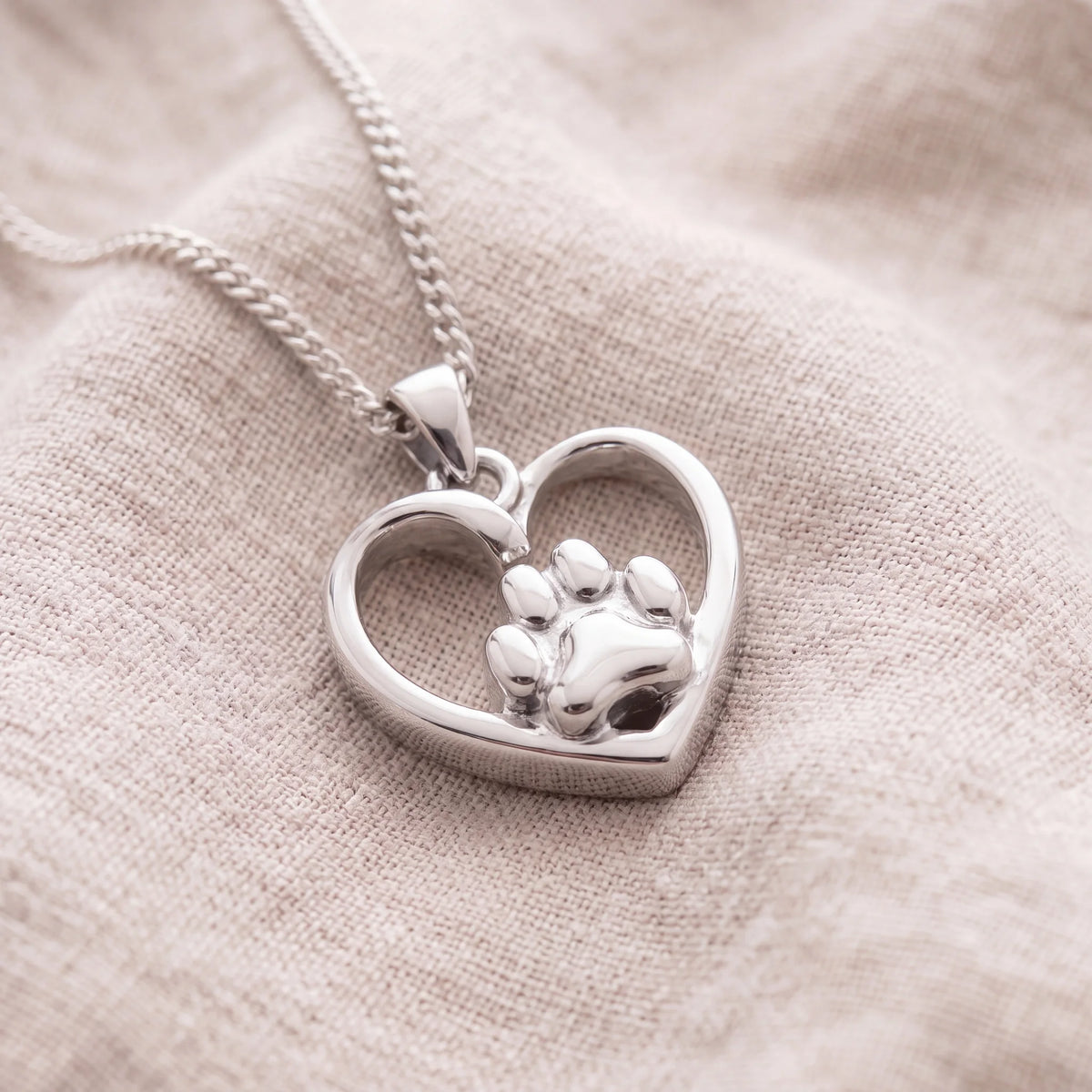 Self-fill-Heart-Pawprint-Pet-Memorial-Ashes-Pendant-On-Linen