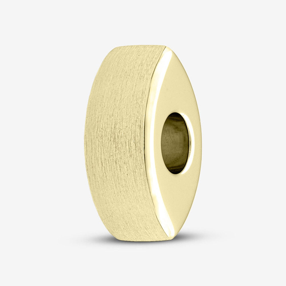 Self fill Oval Memorial Ashes Charm Bead in Gold