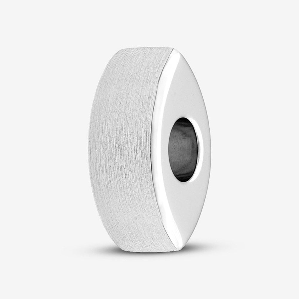 Self fill Oval Memorial Ashes Charm Bead in Silver