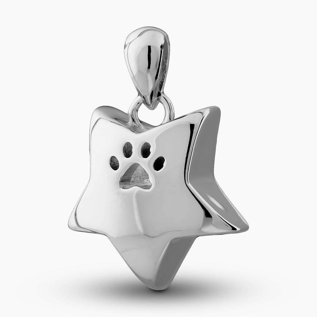 Self fill Pawprint Star Pet Memorial Ashes Pendant