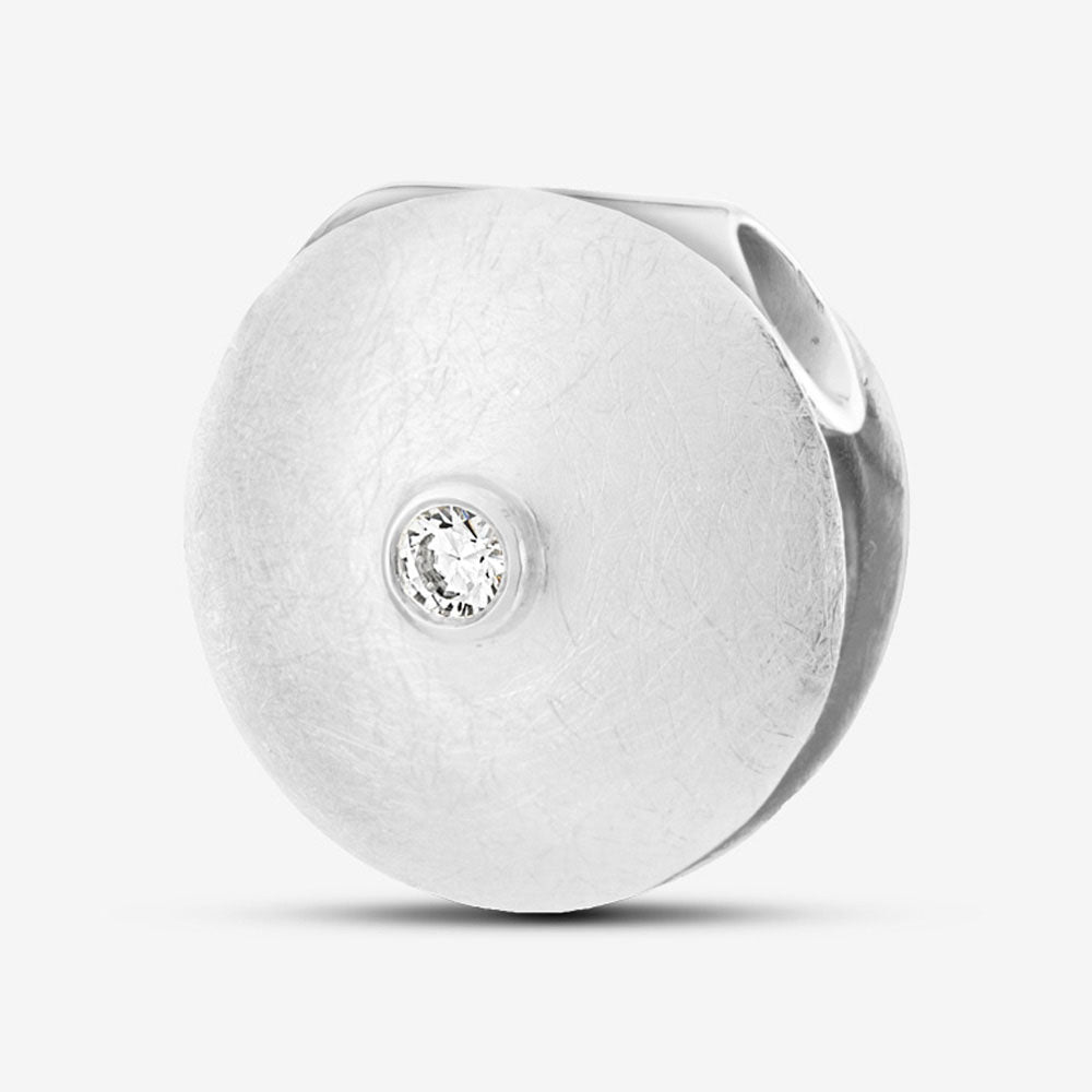 Self fill Round Memorial Ashes Pendant in Silver