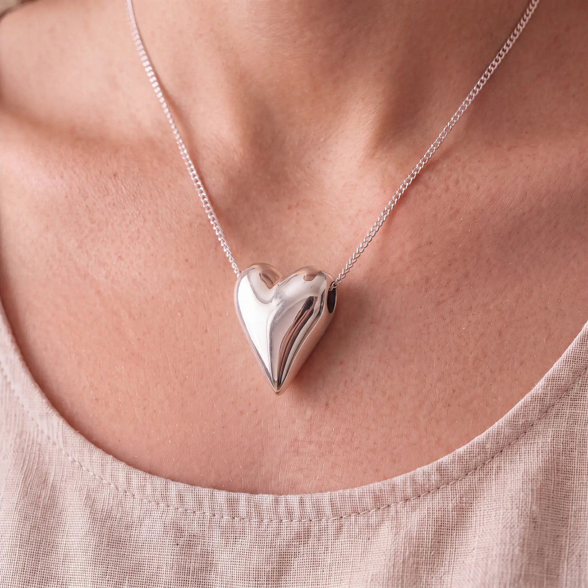 Self-fill-Tall-Heart-Memorial-Ashes-Pendant-Worn