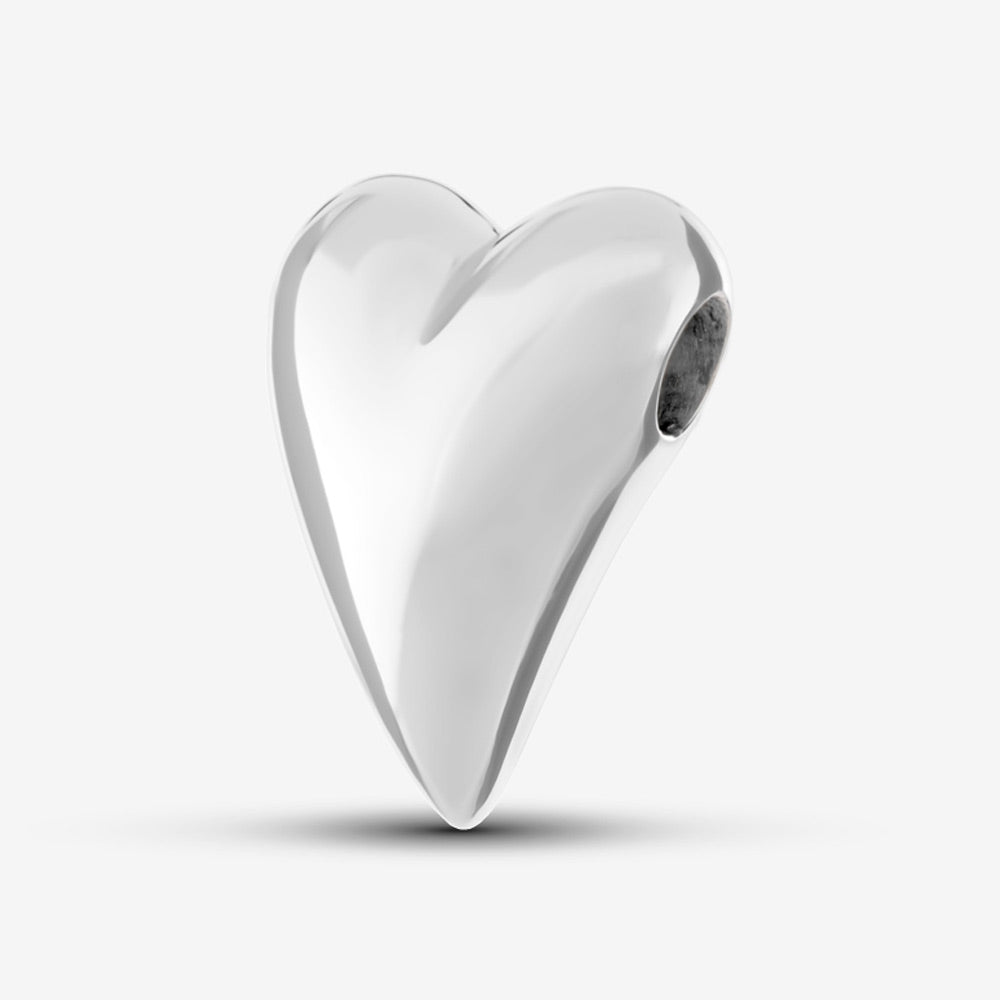 Self fill Tall Heart Memorial Ashes Pendant in Silver