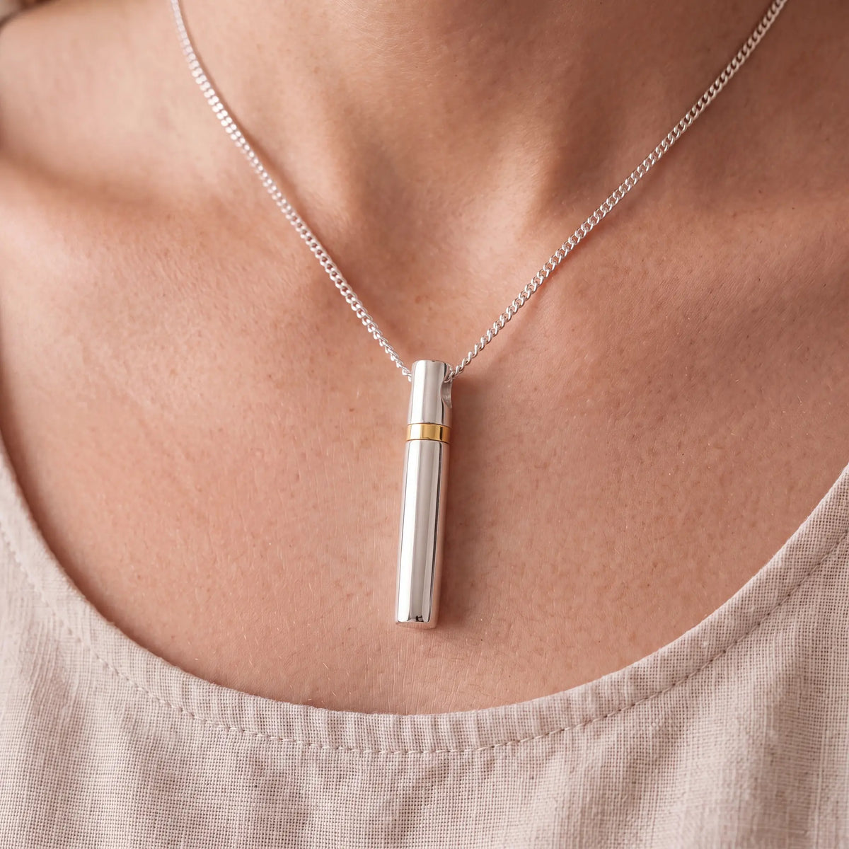 Self-fill-Traditional-Cylinder-Memorial-Ashes-Pendant-Worn