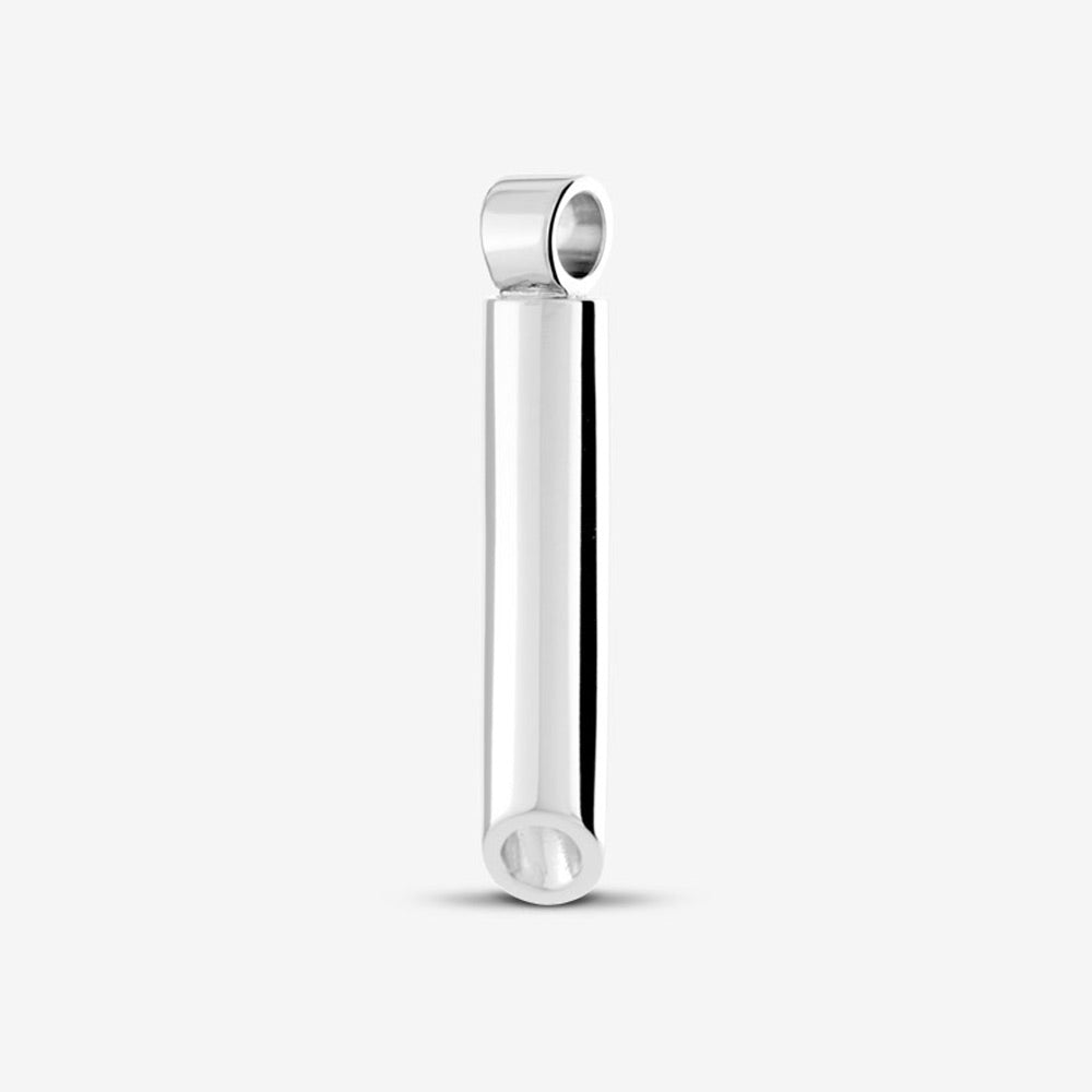 Self fill Tube Memorial Ashes Pendant in Silver