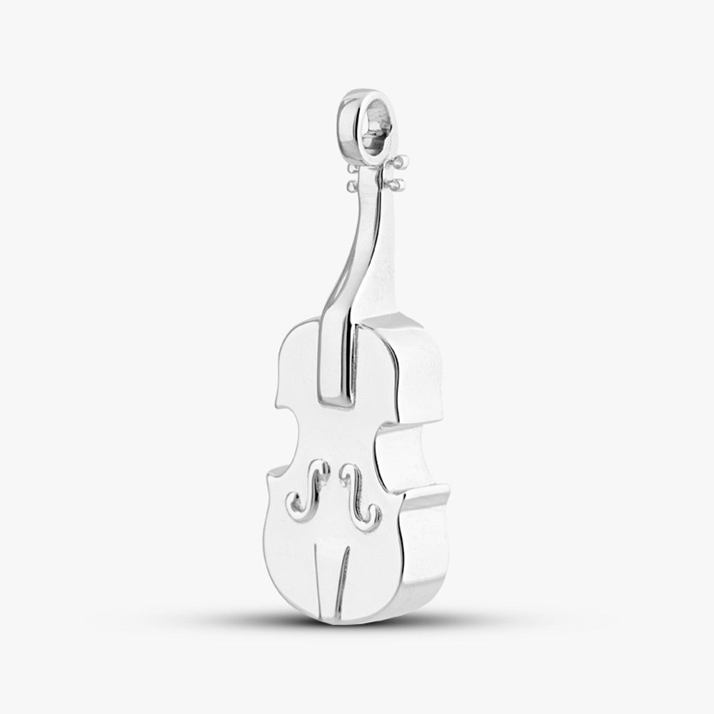 Self fill Violin Memorial Ashes Pendant in Silver