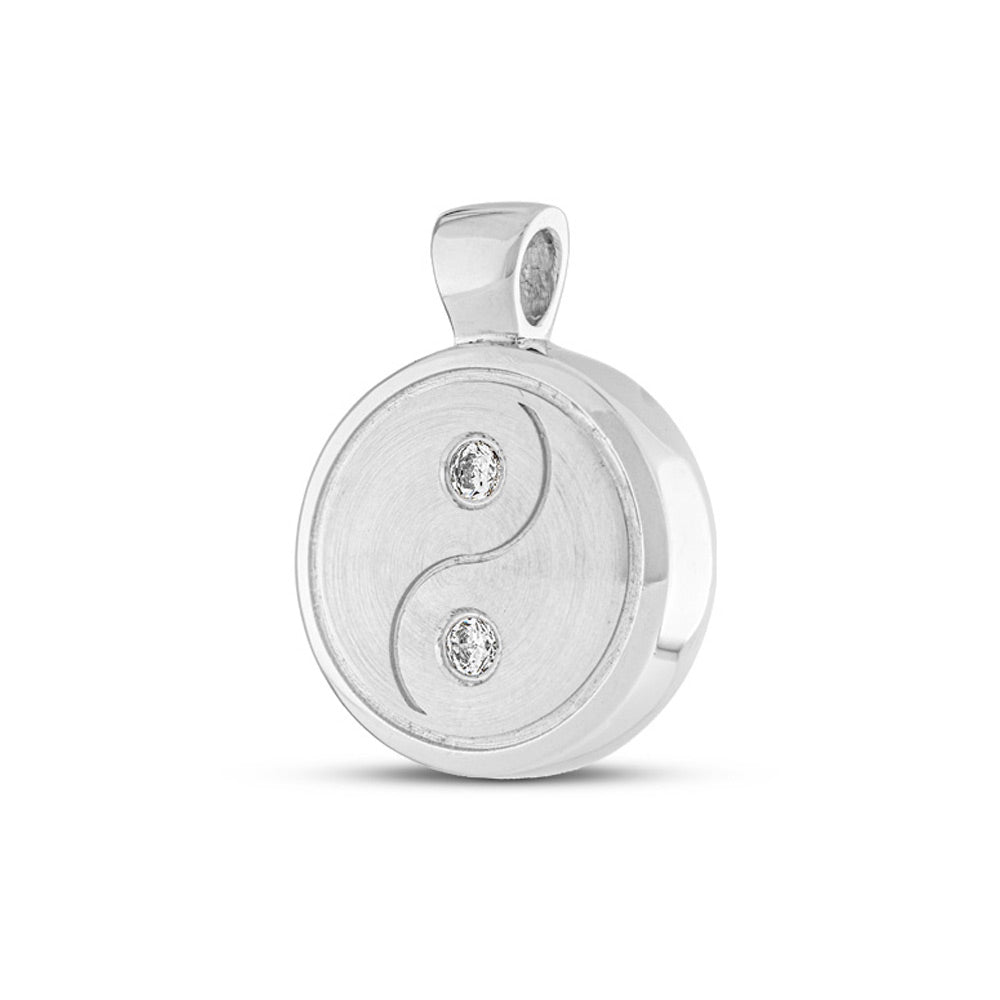 Self fill Yin and Yang Memorial Ashes Pendant in Silver