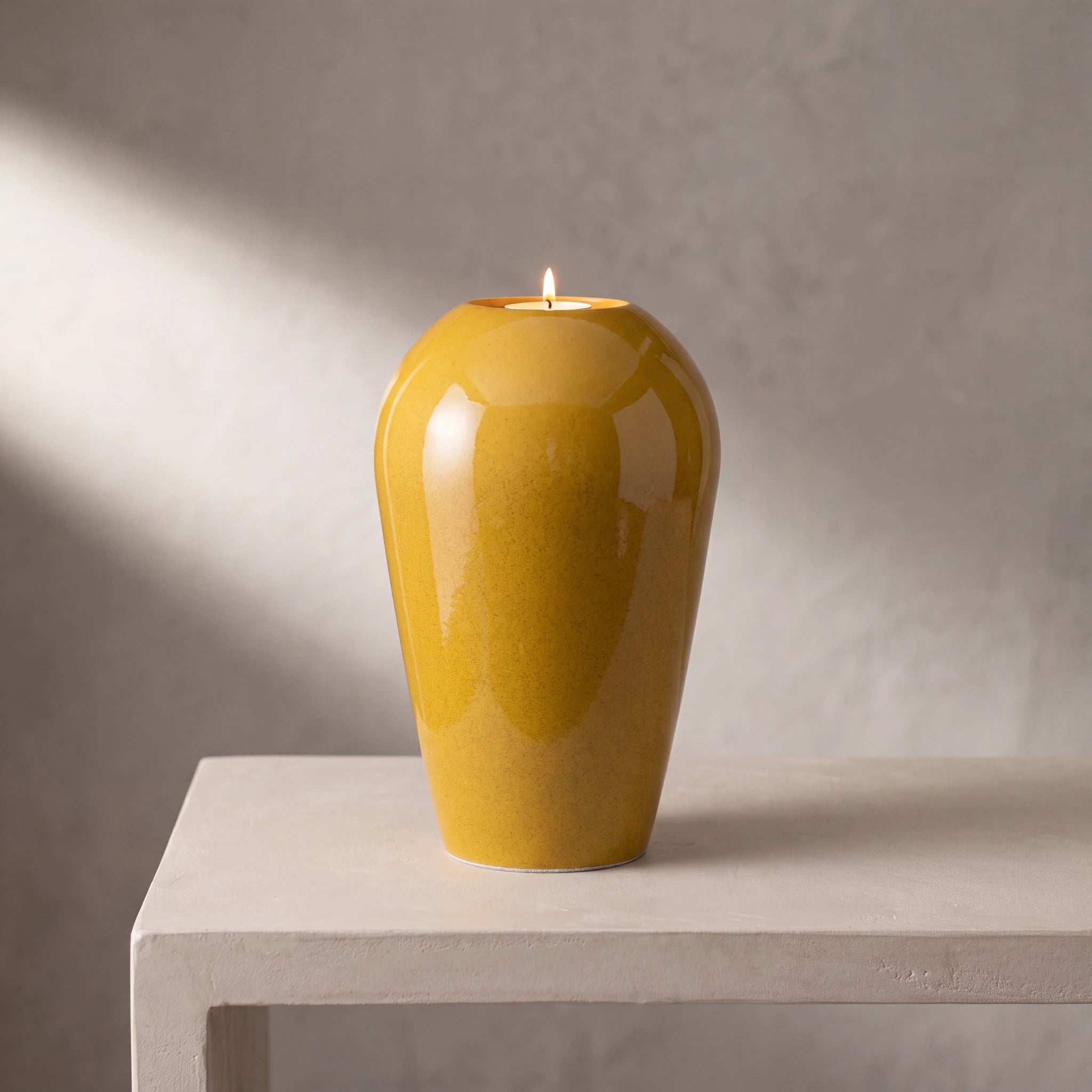 Serenity Adult Cremation Urn for Ashes in Amber Yellow