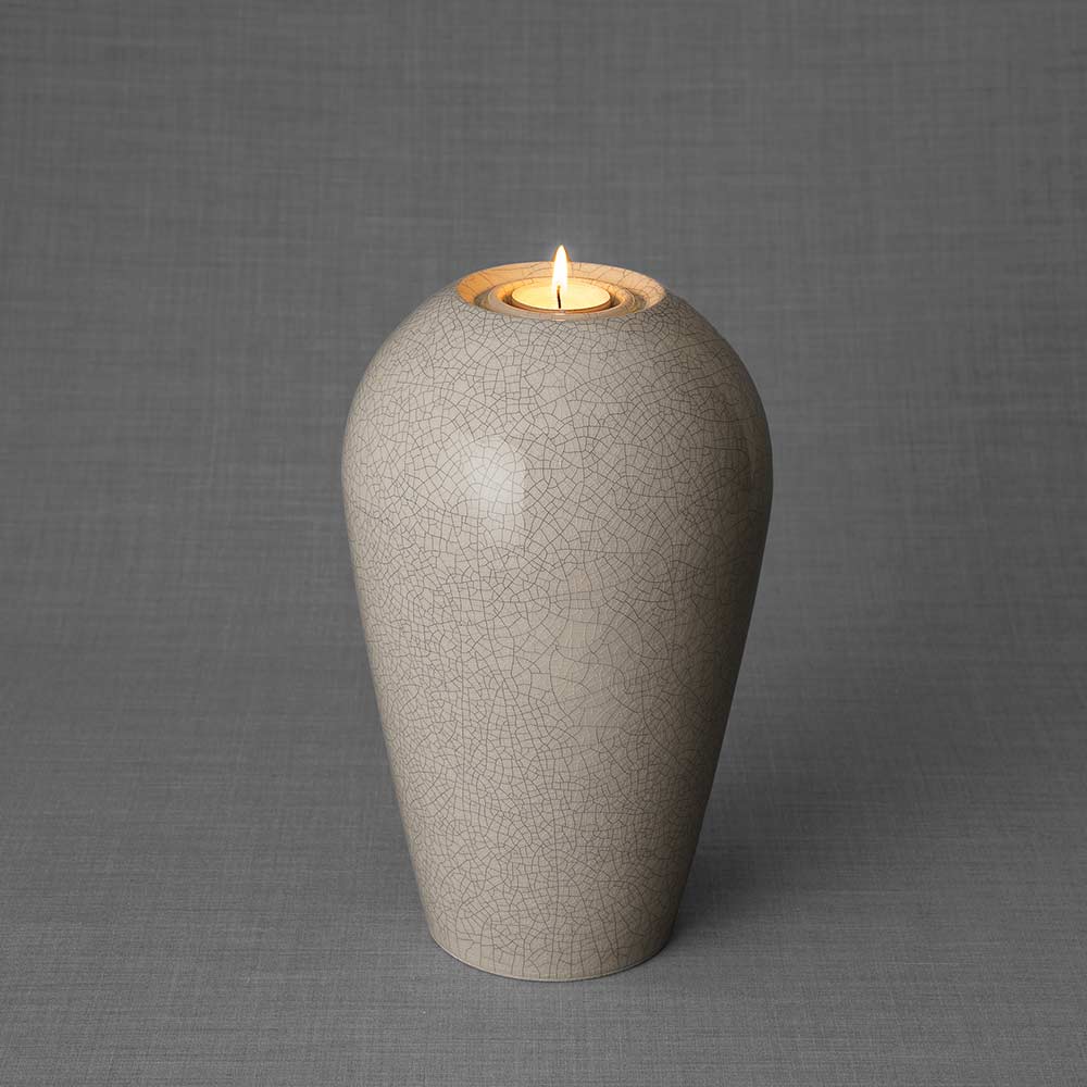 Serenity Adult Cremation Urn for Ashes in Crackle Glaze