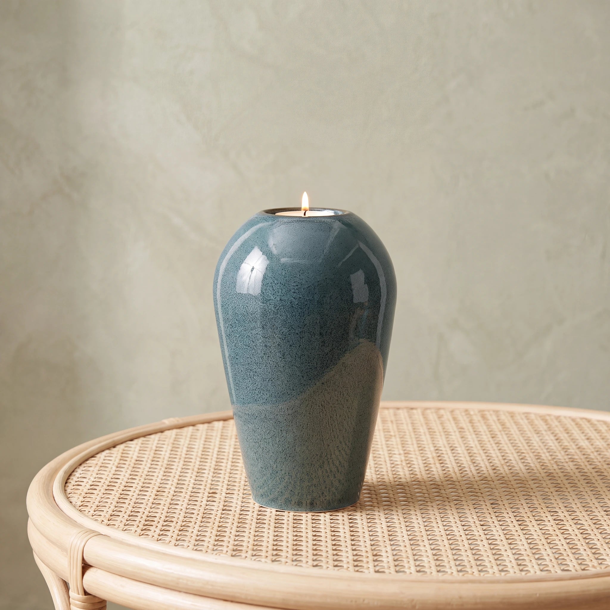 Serenity Adult Cremation Urn for Ashes in Oily Blue Melange