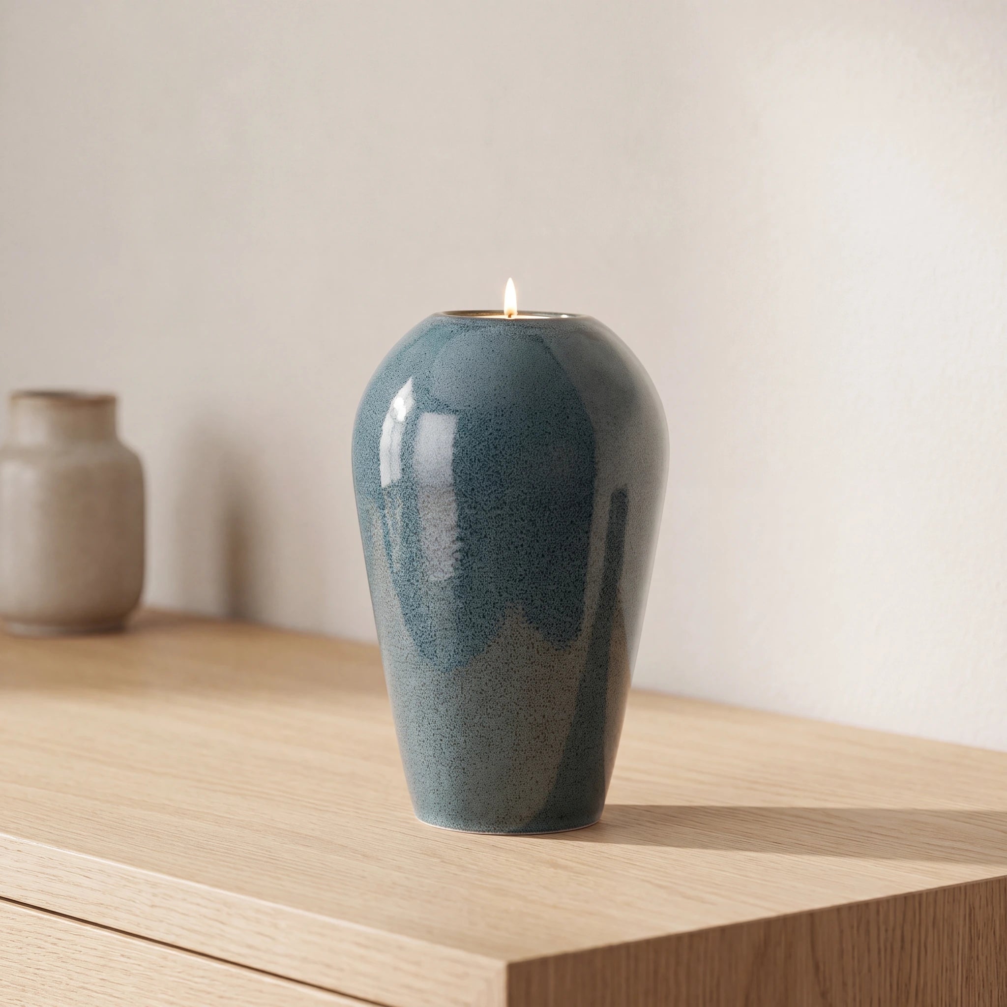 Serenity Adult Cremation Urn for Ashes in Oily Blue Melange