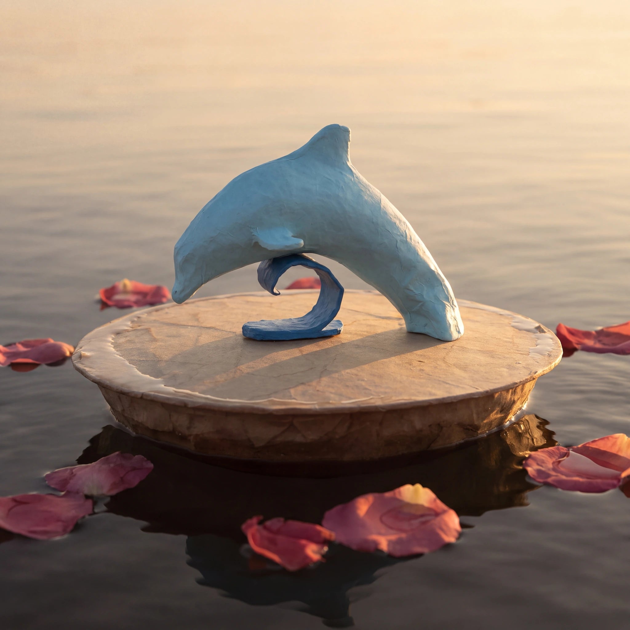 Serenity Dolphin Biodegradable Water Urn for Ashes
