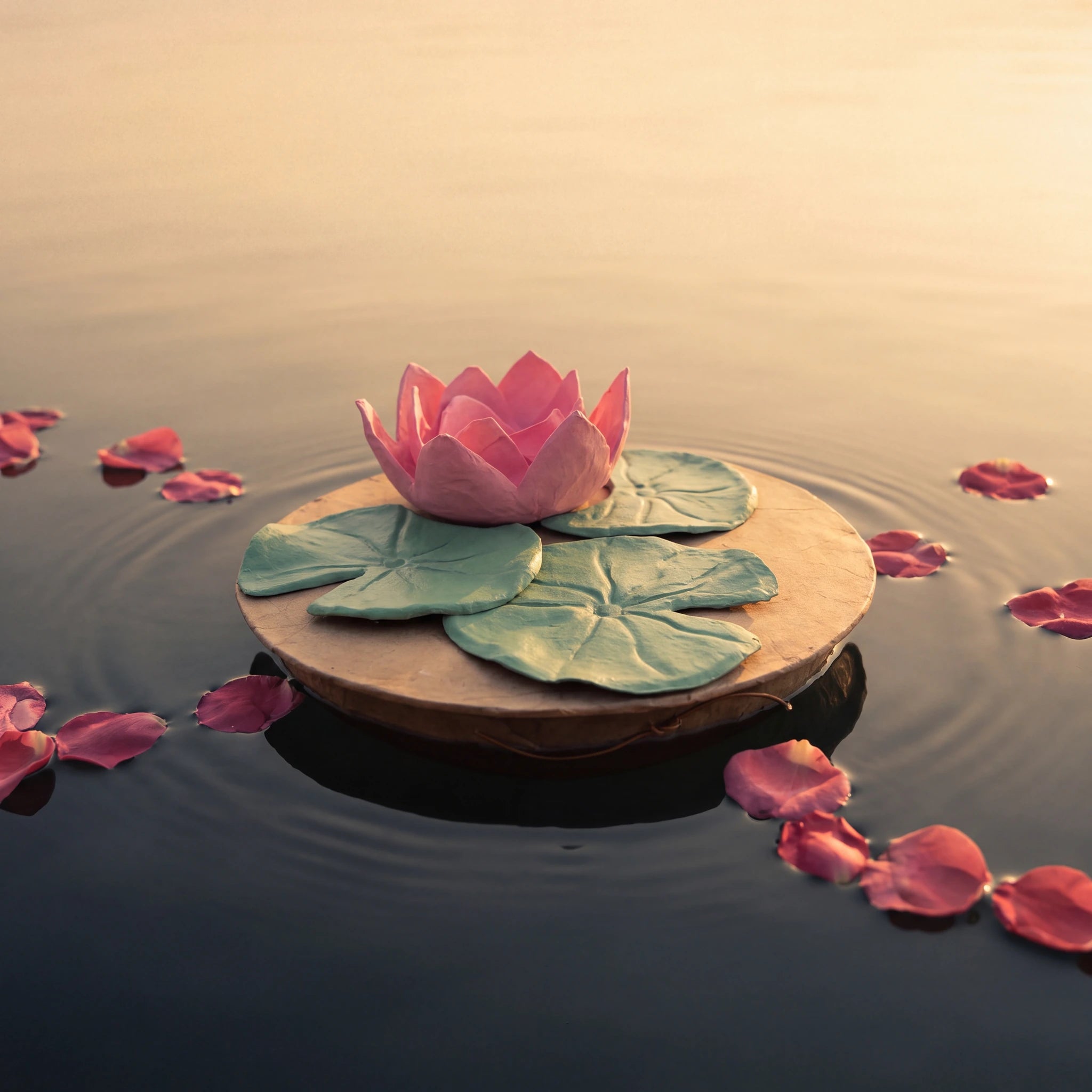 Serenity Lotus Biodegradable Water Urn for Ashes