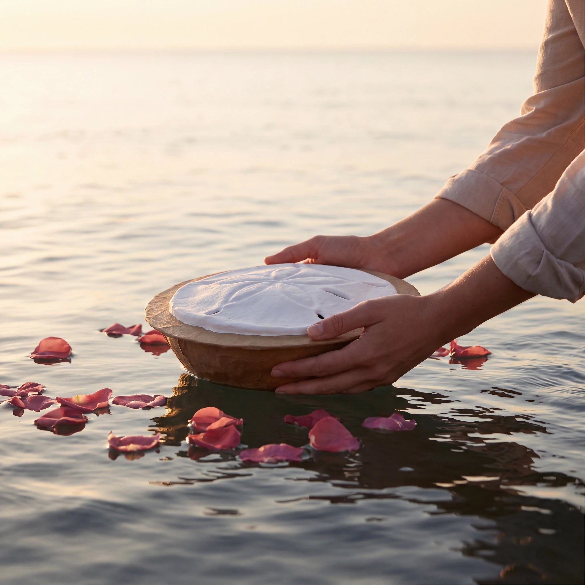 Serenity Sand Dollar Biodegradable Water Urn for Ashes