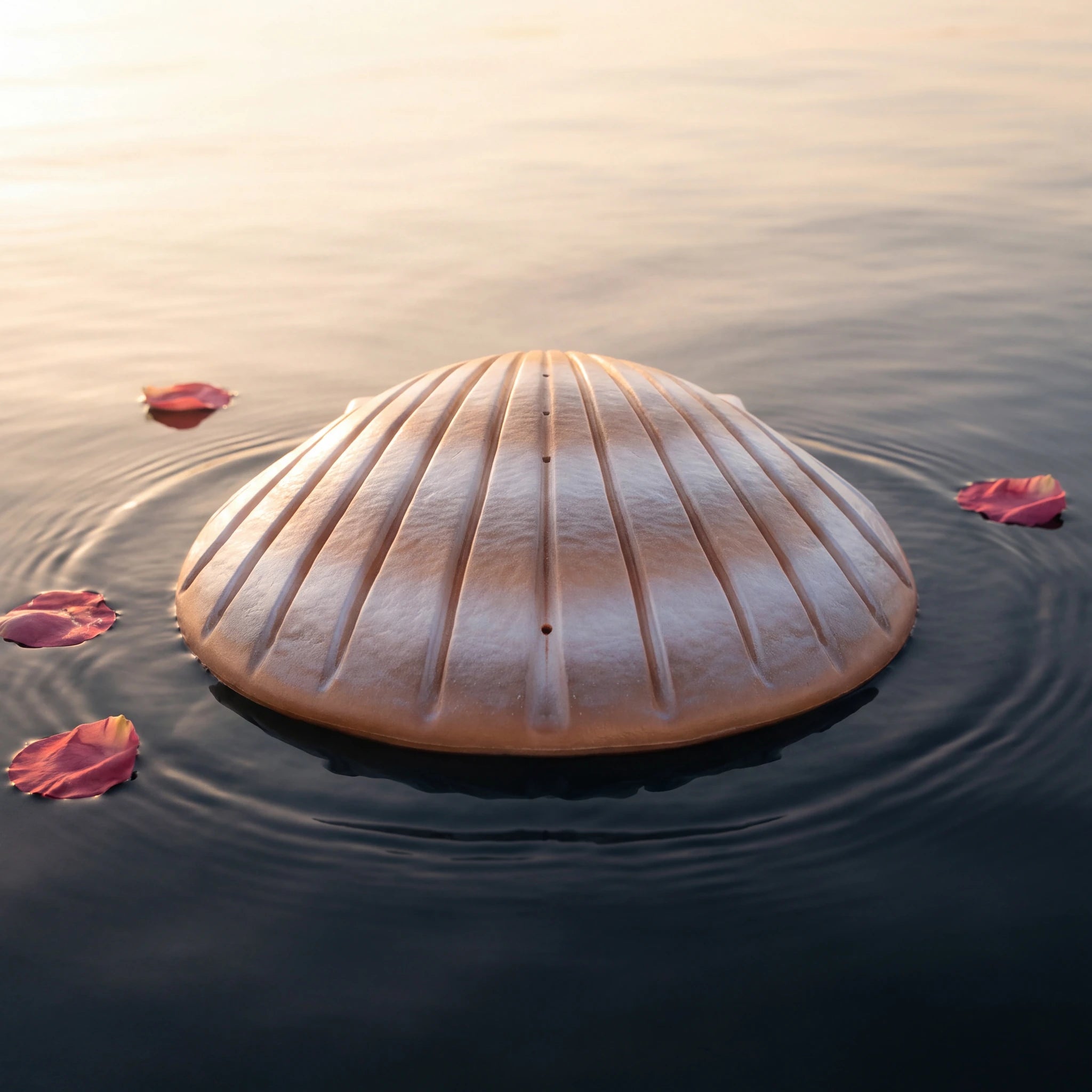 Shell Biodegradable Water Urn for Ashes in Pearl