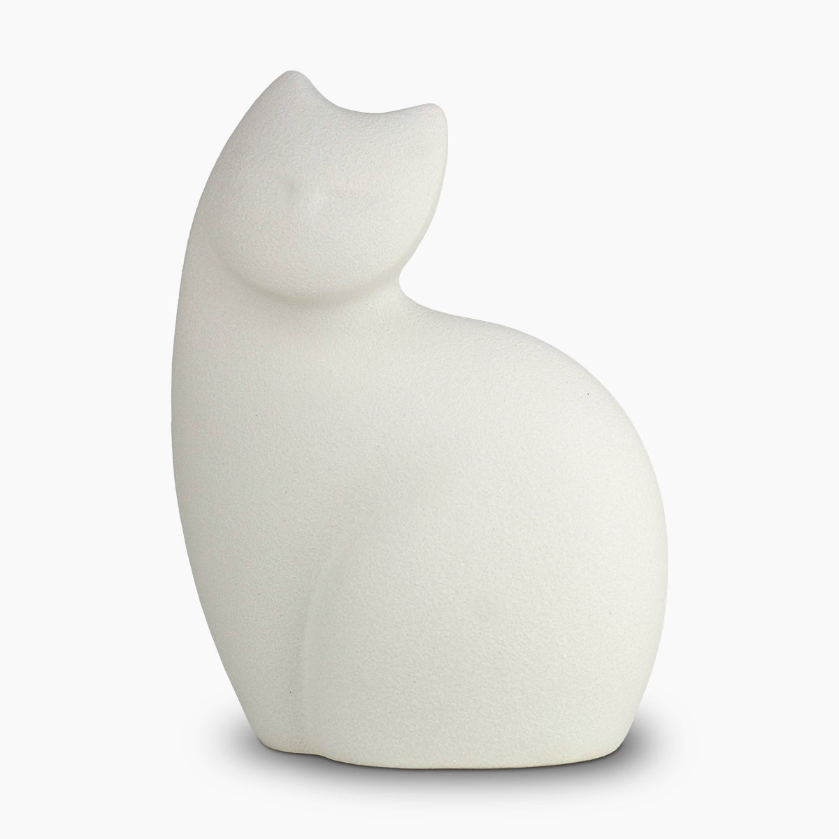 Sitting Cat Urn for Ashes in White