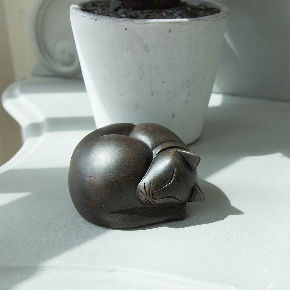 Sleeping Cat Keepsake Urn