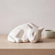 Sleeping Cat Urn for Ashes in Matte White