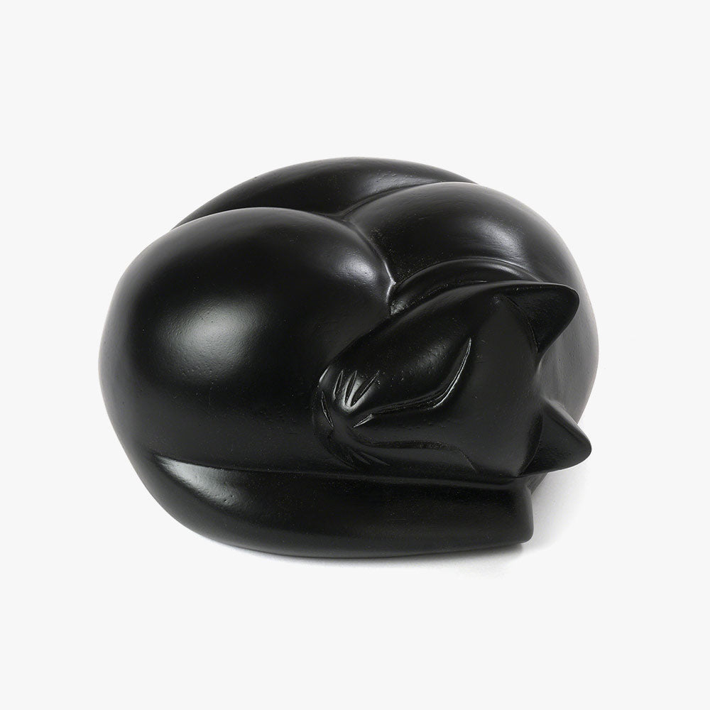 Sleeping Cat Urn for Ashes - Black