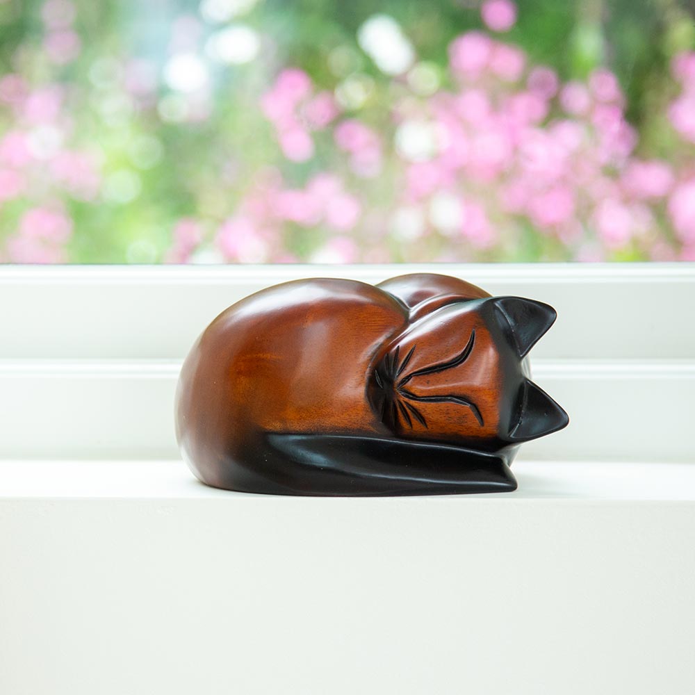 Sleeping Cat Urn for Ashes - Brown Colourpoint