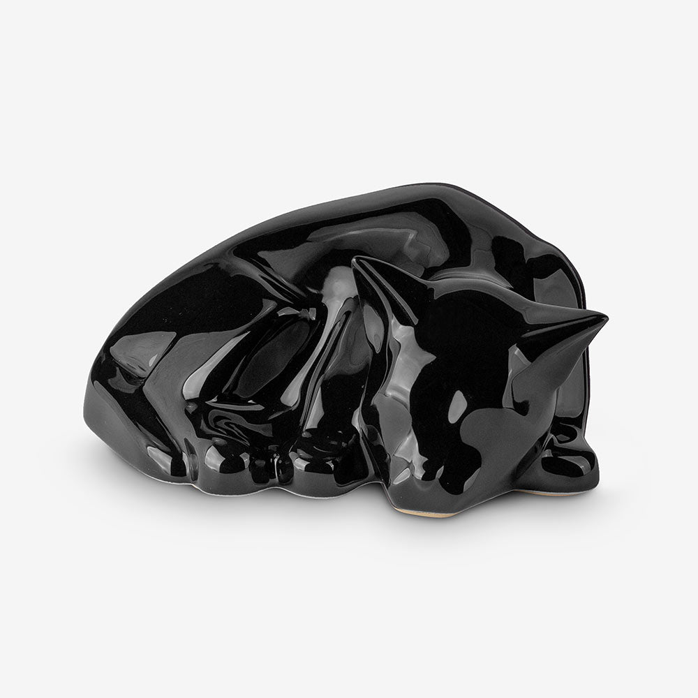 Sleeping Urn for Ashes in Glossy Black