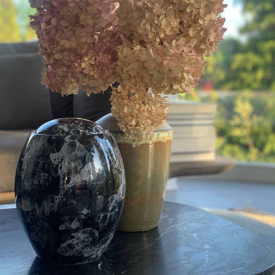 Splash Modern Adult Cremation Urn for Ashes in White