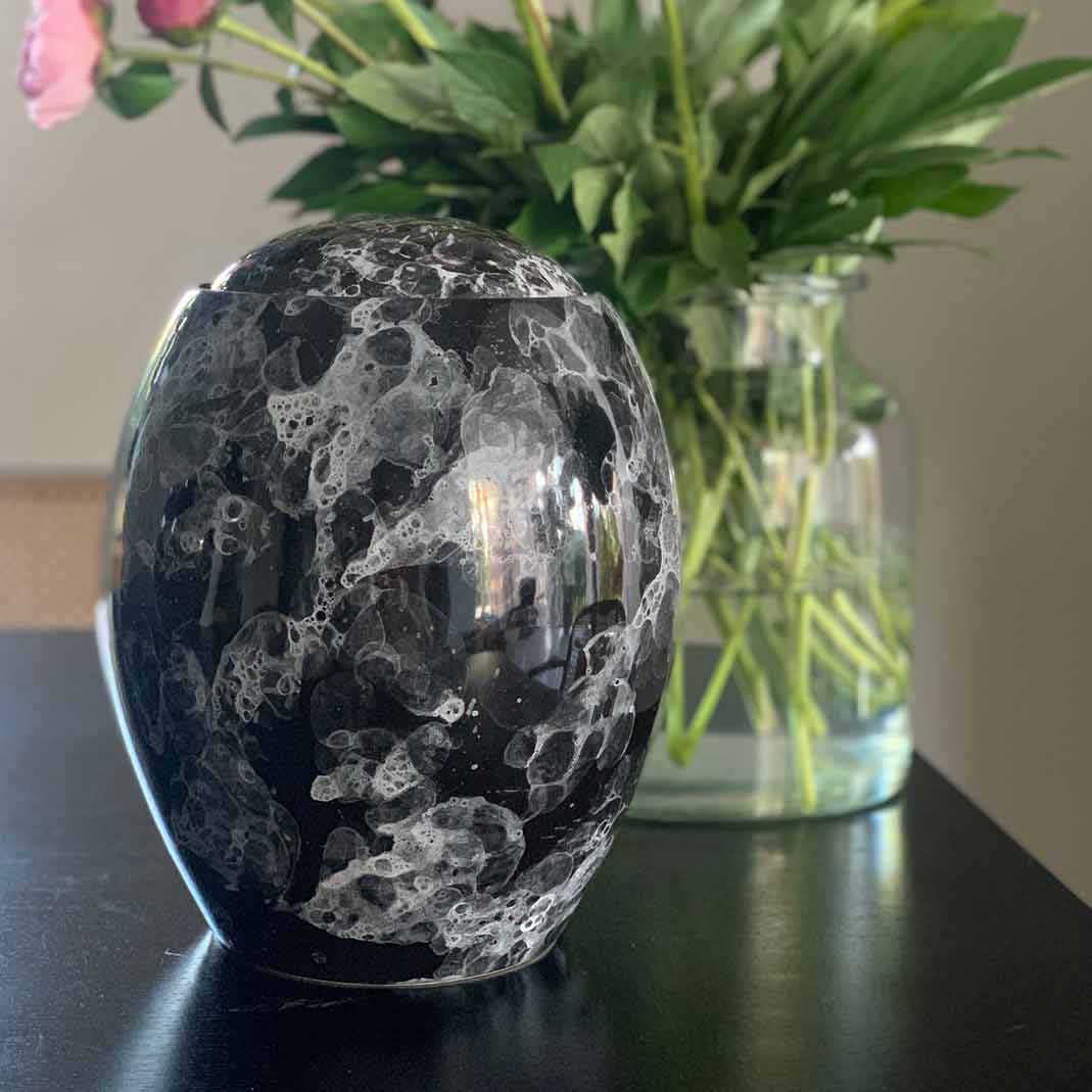Splash Modern Adult Cremation Urn for Ashes in White