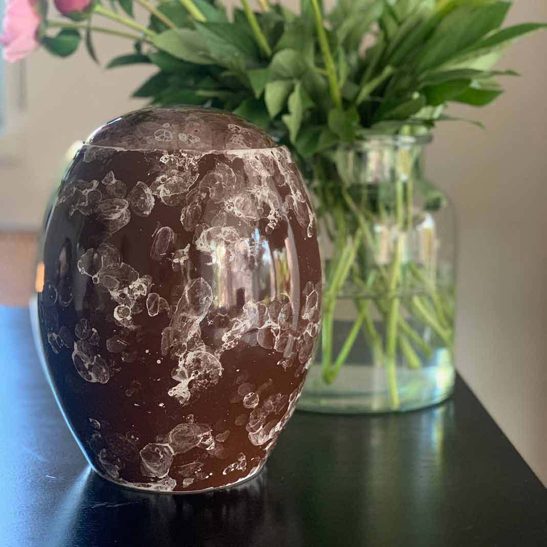 Splash Modern Adult Cremation Urn for Ashes in White