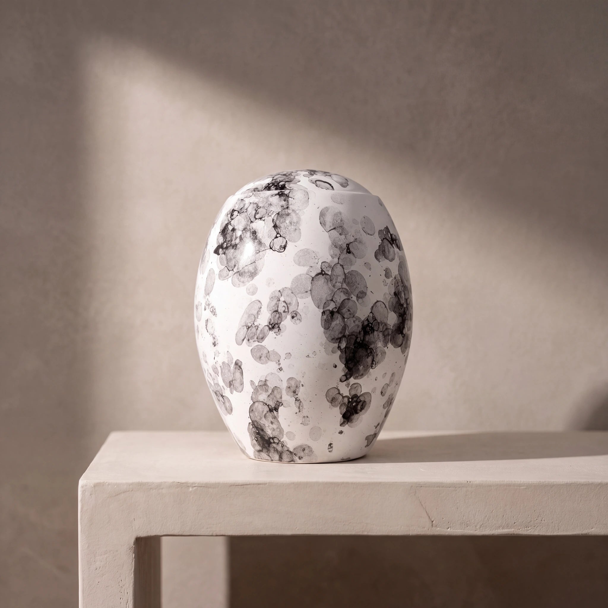 Splash Modern Adult Cremation Urn for Ashes in White