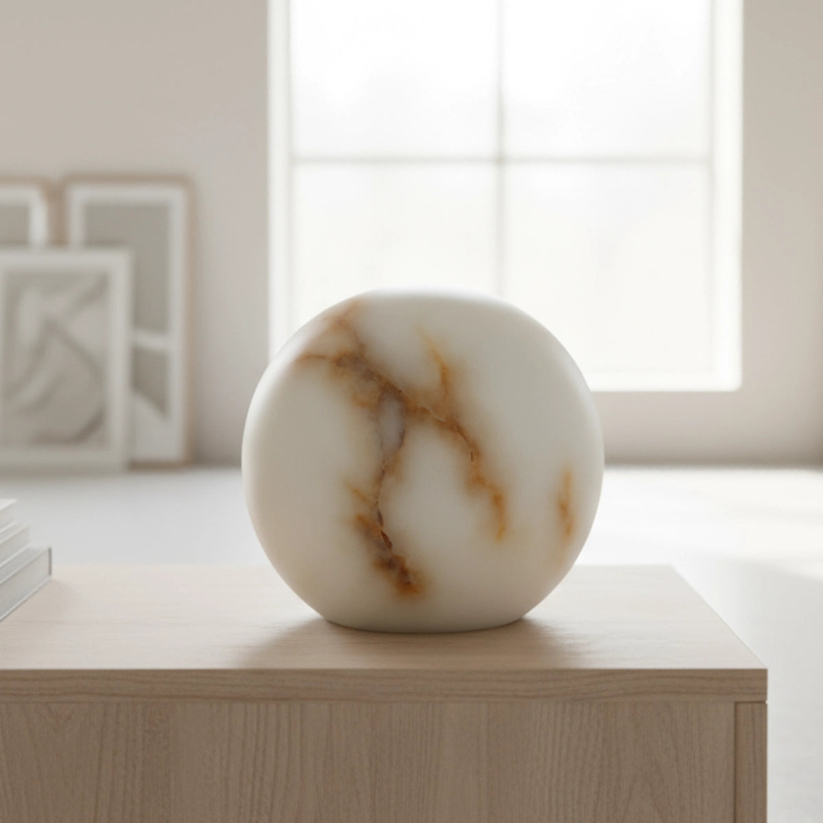 Stone Ball Adult Cremation Urn for Ashes