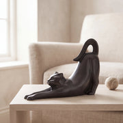 Stretching Cat Urn for Ashes in Matte Black