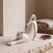Stretching Cat Urn for Ashes in Matte White
