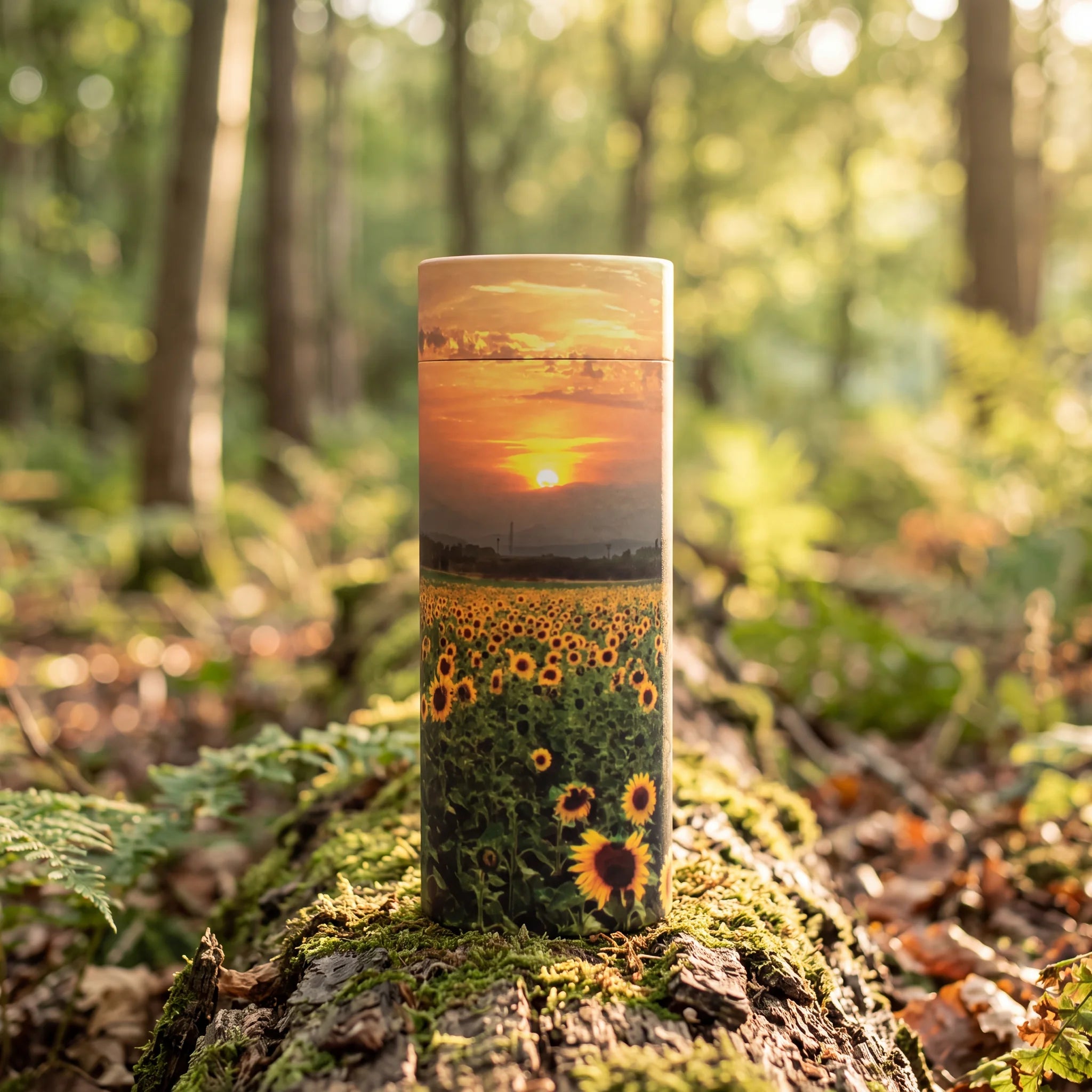 Sunflower-Fields-Eco-Friendly-Scattering-Tube-for-Ashes-Medium-In-the-Woods