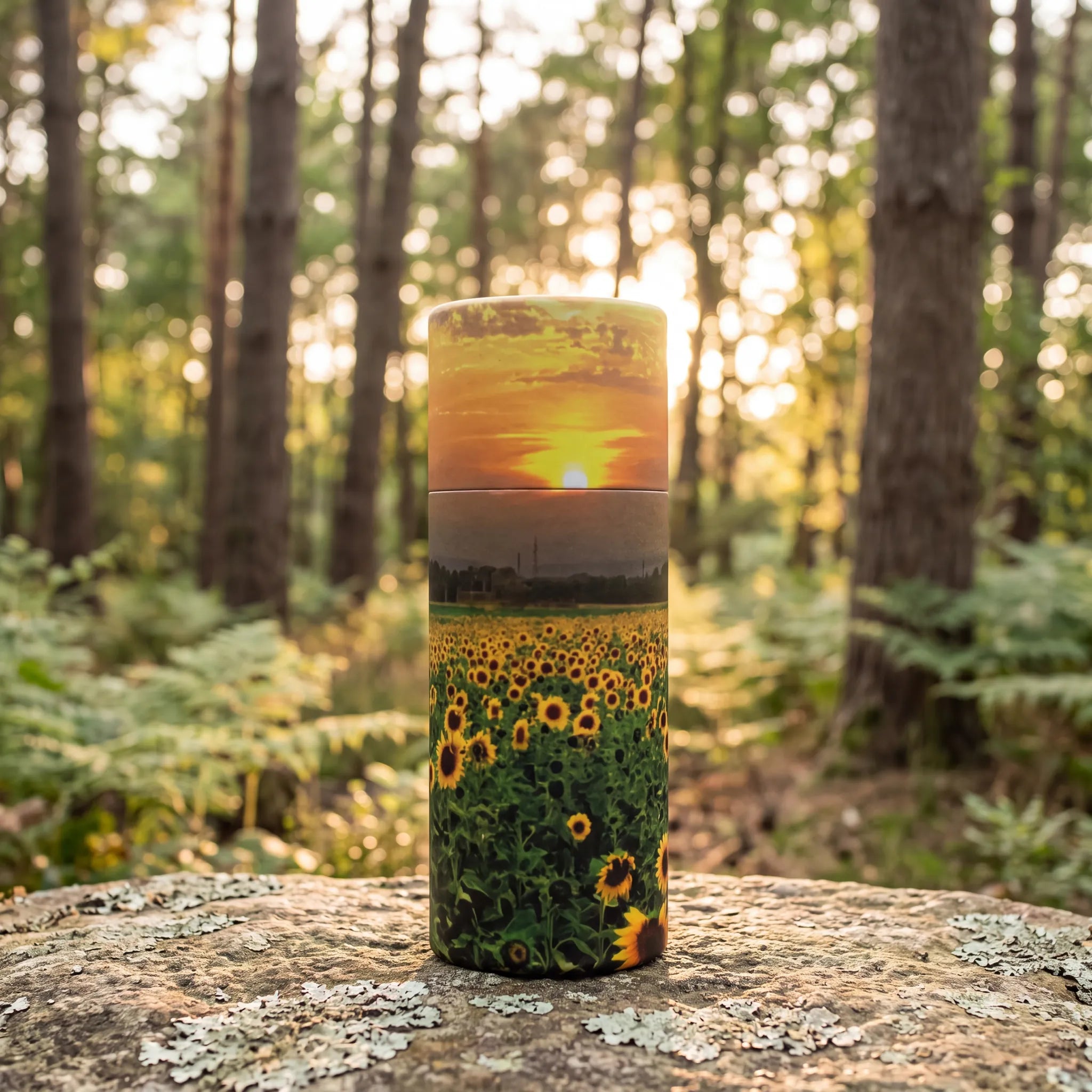 Sunflower-Fields-Eco-Friendly-Scattering-Tube-for-Ashes-Small-Token-In-the-Woods
